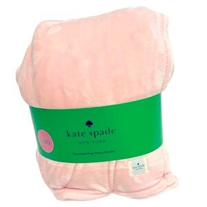 Kate Spade KING Oversized Light Pink Blush Fleece Blanket Throw Baby